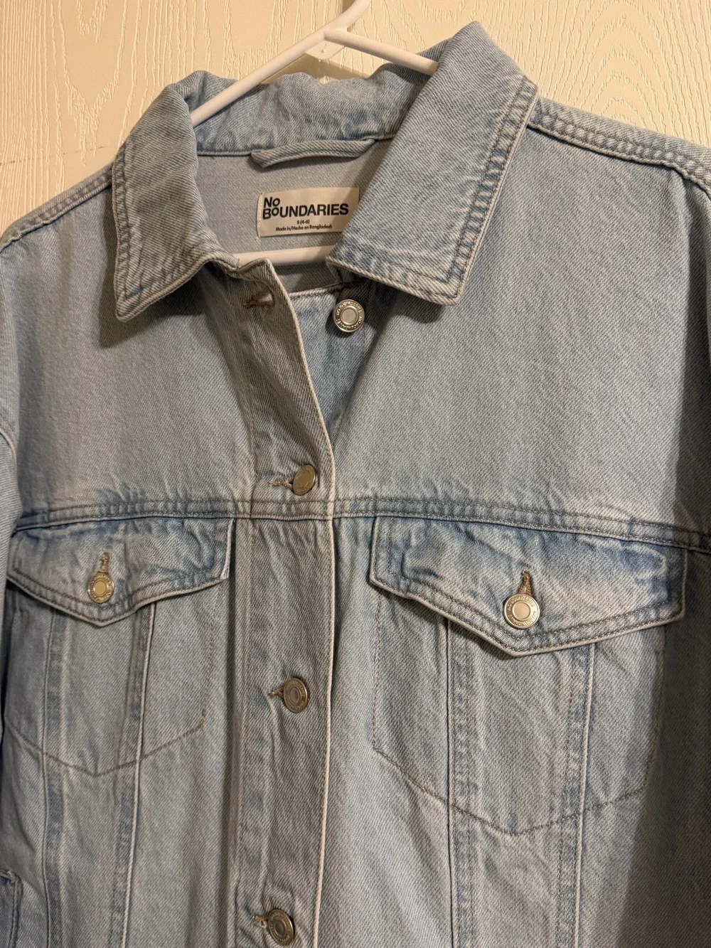 NO BOUNDARIES Super Light Wash Oversized Cotton Denim Jacket NWT